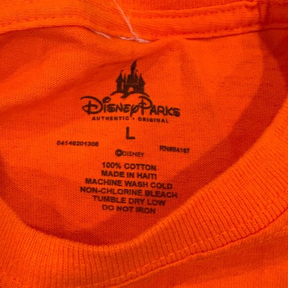 Disney Parks Youth Halloween Party T-Shirt L 2013 Orange Cotton Mickey Mouse NWT - Picture 5 of 5